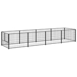 Vidaxl -Hund Kennel 4 m² Stahlschwarz