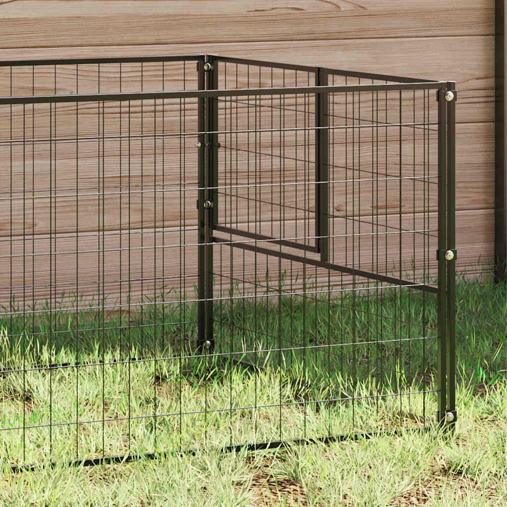 Vidaxl -Hund Kennel 5 m² Stahlschwarz