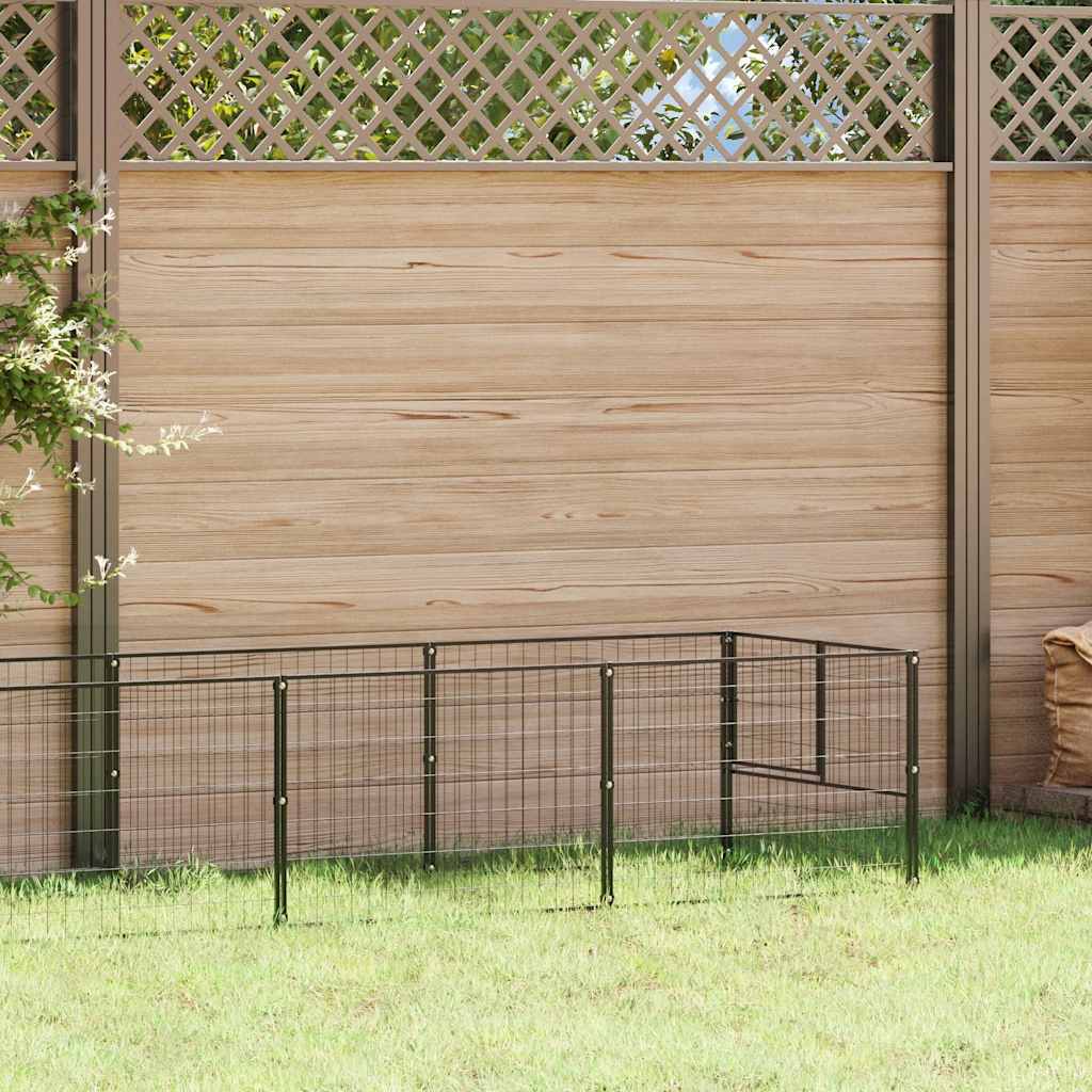 Vidaxl -Hund Kennel 5 m² Stahlschwarz