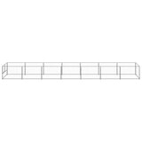 Vidaxl -Hunde Zwinger 7 m² Stahl Silberfarbe