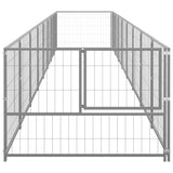 Vidaxl -Hundezwinger 8 m² Stahl Silberfarbe