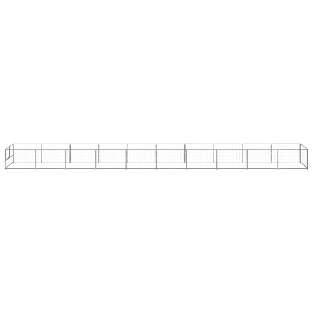 Vidaxl -Hundezwinger 10 m² Stahl Silberfarbe