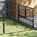 Vidaxl -Hund Kennel 4 m² Stahlschwarz