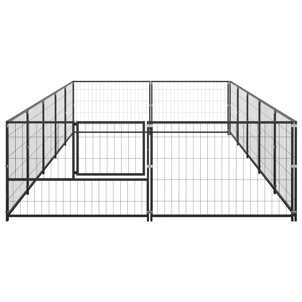 Vidaxl -Hund Kennel 10 m² Stahlschwarz