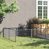 Vidaxl -Hund Kennel 4 m² Stahl Silberfarbe