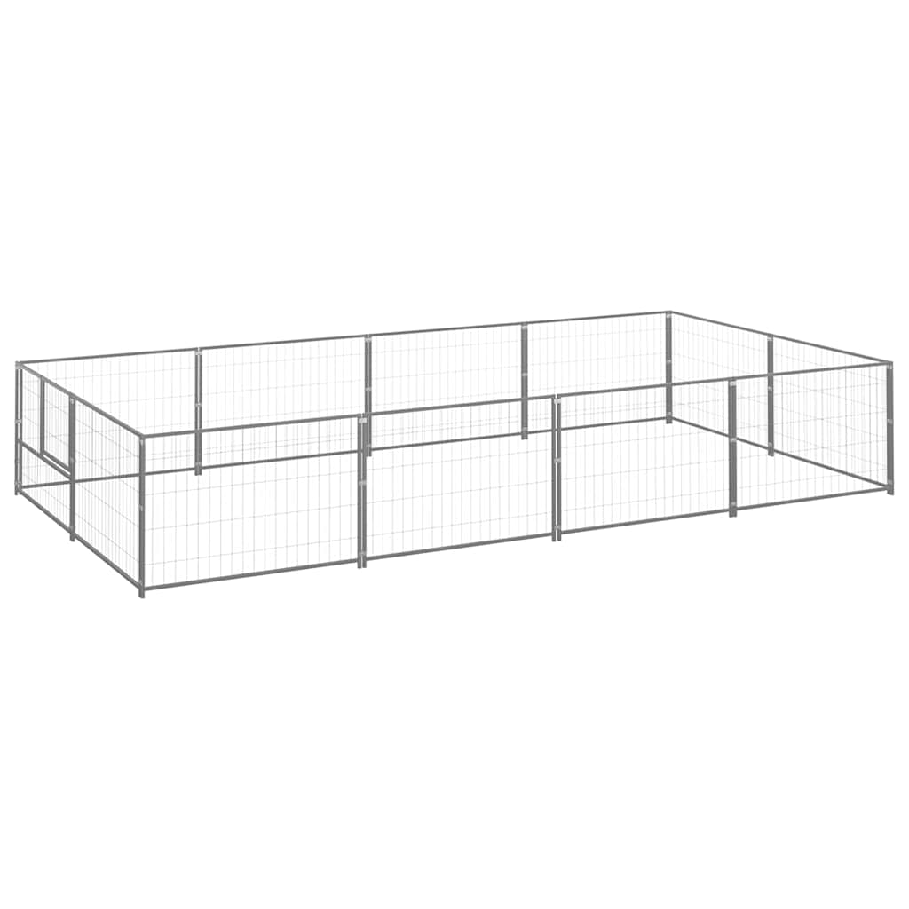 Vidaxxl Hundehütte 8 m² Stahl Silber