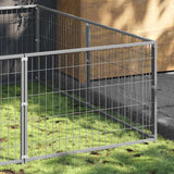 Vidaxxl Hundehütte 8 m² Stahl Silber