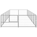 Vidaxl -Hunde Zwinger 12 m² Stahl Silberfarbe