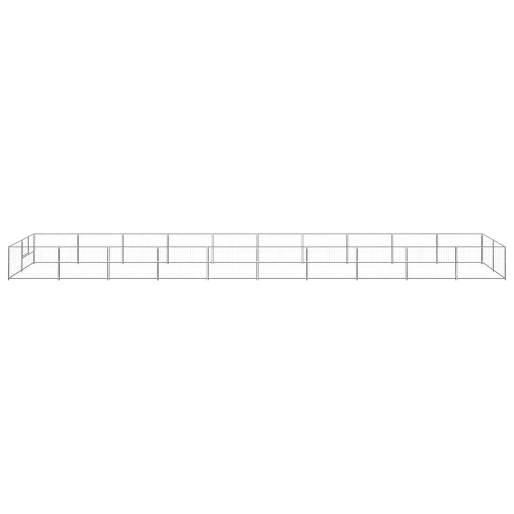 Vidaxl -Hundezwinger 20 m² Stahl Silberfarbe