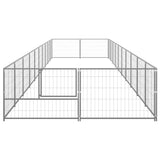 Vidaxl -Hundezwinger 20 m² Stahl Silberfarbe