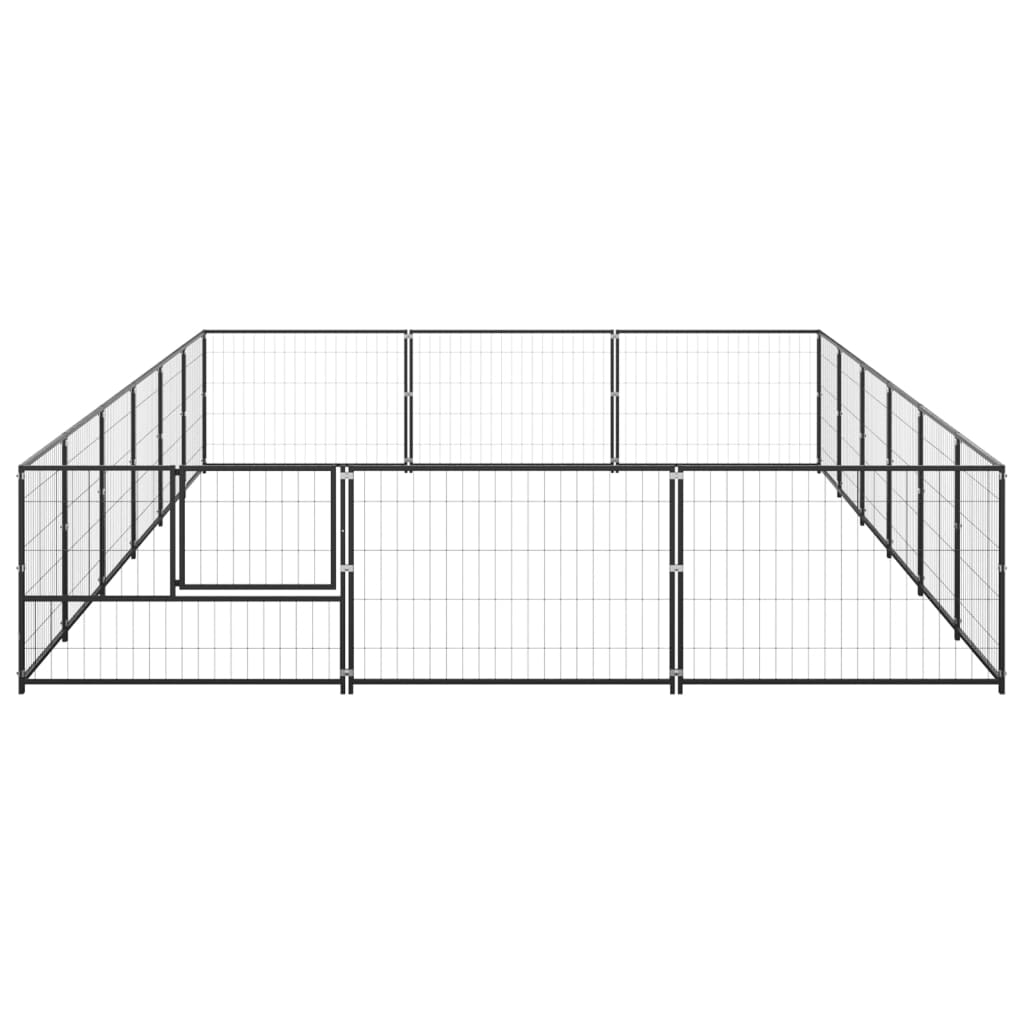Vidaxl -Hund Zwinger 18 m² Stahlschwarz