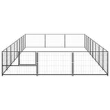 Vidaxl -Hund Zwinger 24 m² Stahlschwarz