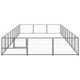 Vidaxl -Hund Kennel 27 m² Stahlschwarz