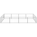 Vidaxl -Hunde Zwinger 12 m² Stahl Silberfarbe