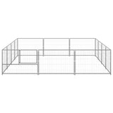 Vidaxl -Hunde Zwinger 12 m² Stahl Silberfarbe