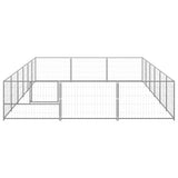 Vidaxl -Hunde Zwinger 18 m² Stahl Silberfarbe