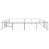 Vidaxl -Hundezwinger 28 m² Stahl Silberfarbe