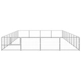 Vidaxl -Hund Kennel 36 m² Stahl Silberfarbe