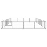 Vidaxl -Hund Kennel 40 m² Stahl Silber gefärbt