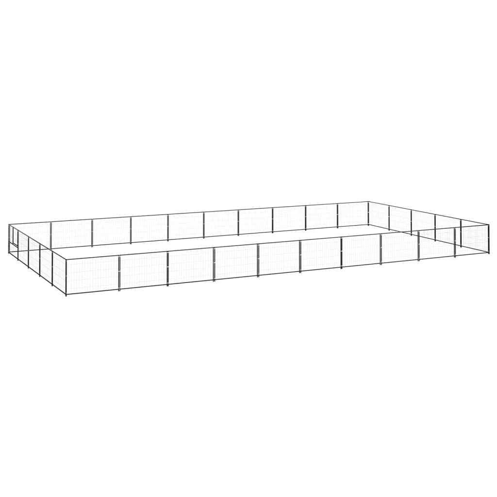 Vidaxl -Hund Kennel 50 m² Stahlschwarz
