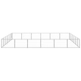 Vidaxl -Hund Kennel 36 m² Stahl Silberfarbe