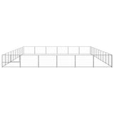 Vidaxl -Hund Kennel 60 m² Stahl Silberfarbe