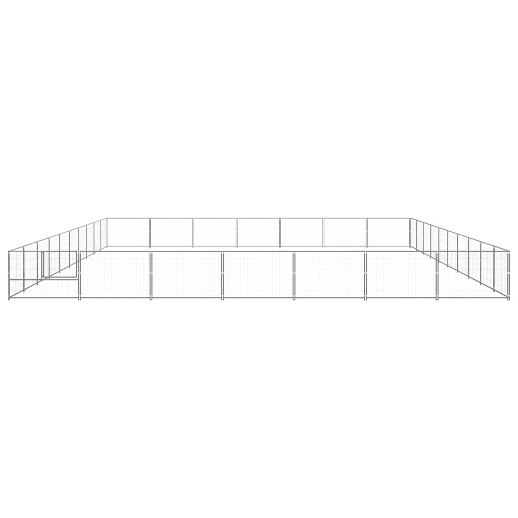 Vidaxl -Hundezwinger 70 m² Stahl Silberfarbe