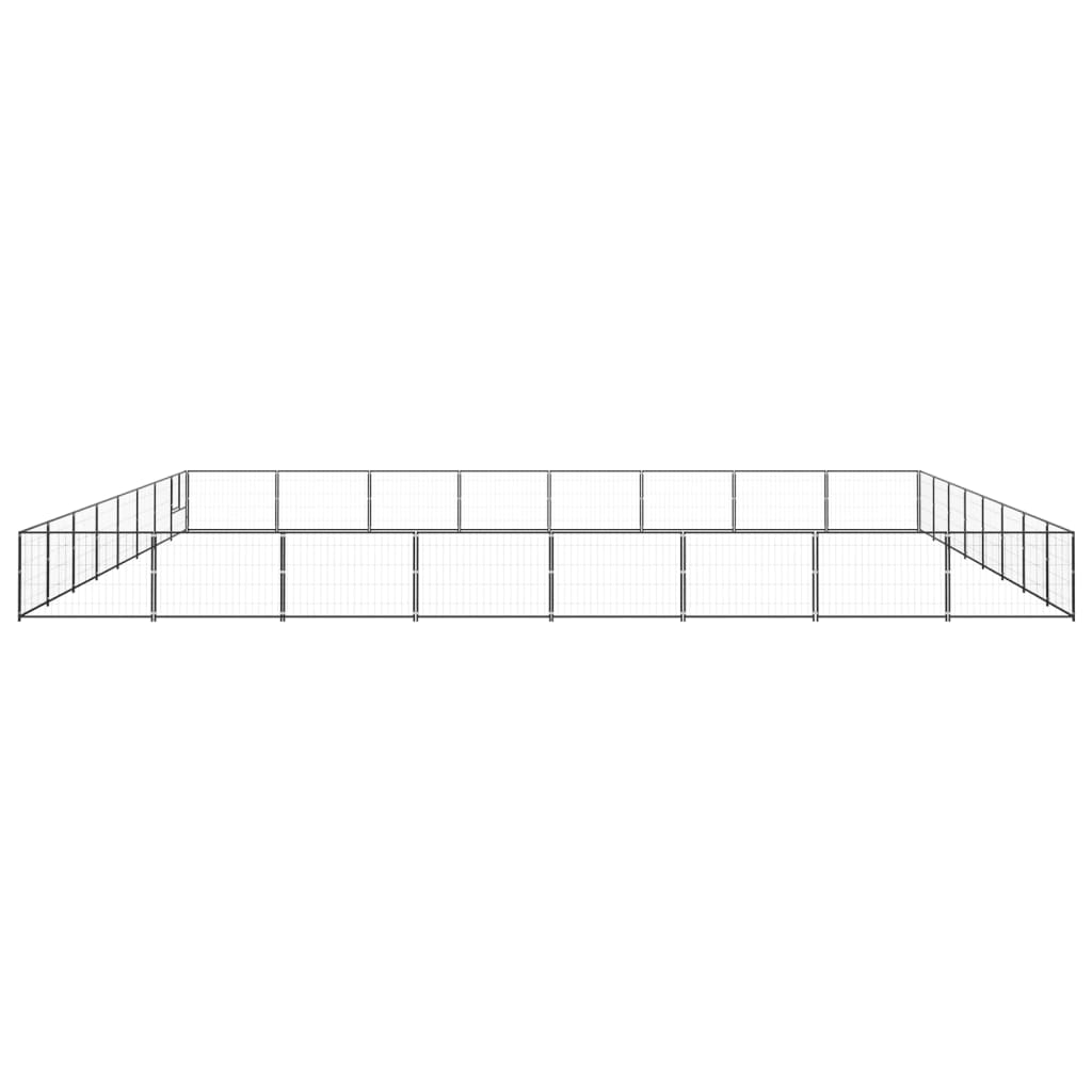 Vidaxl -Hund Kennel 64 m² Stahlschwarz