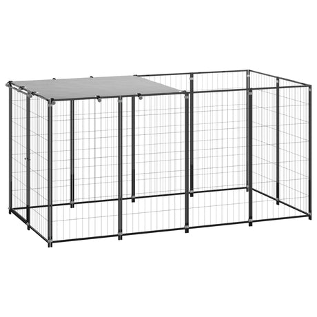 Vidaxl -Hundezwinger 2,42 m² Stahlschwarz