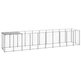 Vidaxl -Hundezwinger 6,05 m² Stahl Silberfarbe