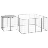 Vidaxl -Hundezwinger 6,05 m² Stahl Silberfarbe