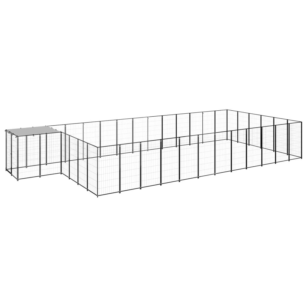 Vidaxl -Hund Zwinger 22,99 m² Stahlschwarz