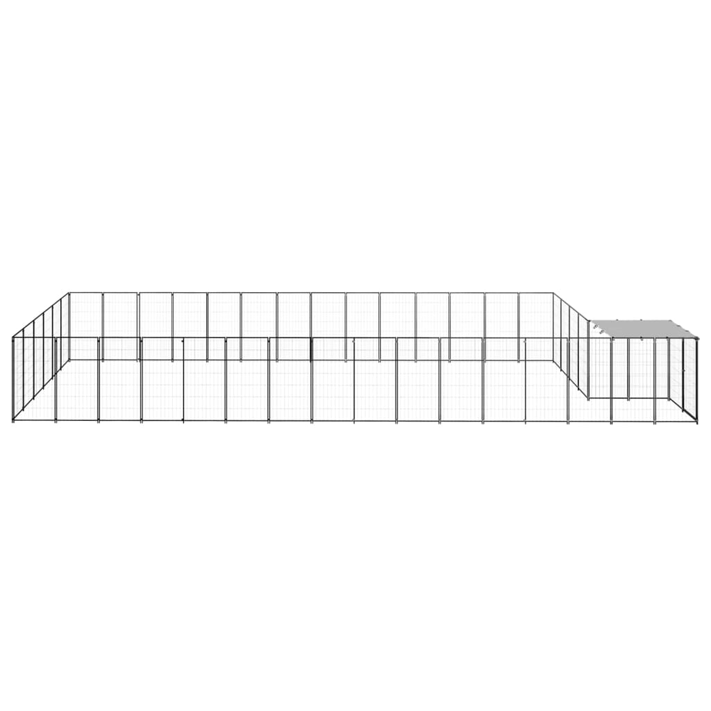 Vidaxl -Hund Zwinger 26,62 m² Stahlschwarz