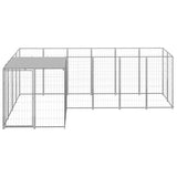 Vidaxl -Hundezwinger 4,84 m² Stahl Silberfarbe