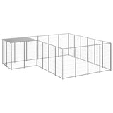 Vidaxl -Hundezwinger 8,47 m² Stahl Silberfarbe