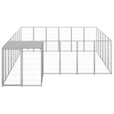 Vidaxl -Hundezwinger 12,1 m² Stahl Silberfarbe