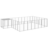 Vidaxl -Hundezwinger 15,73 m² Stahl Silberfarbe