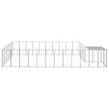 Vidaxl -Hundezwinger 19,36 m² Stahl Silberfarbe