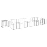 Vidaxl -Hundezwinger 26,62 m² Stahl Silberfarbe