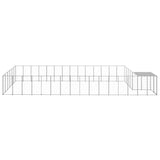 Vidaxl -Hundezwinger 26,62 m² Stahl Silberfarbe