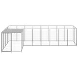 Vidaxl -Hundezwinger 6,05 m² Stahl Silberfarbe