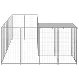 Vidaxl -Hundezwinger 6,05 m² Stahl Silberfarbe