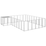 Vidaxl -Hundezwinger 15,73 m² Stahl Silberfarbe