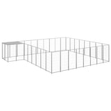 Vidaxl -Hundezwinger 20,57 m² Stahl Silberfarbe