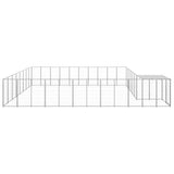 Vidaxl -Hundezwinger 25,41 m² Stahl Silberfarbe