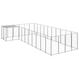 Vidaxl -Hundezwinger 13,31 m² Stahl Silberfarbe