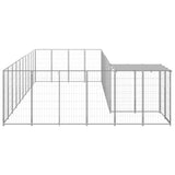 Vidaxl -Hundezwinger 13,31 m² Stahl Silberfarbe
