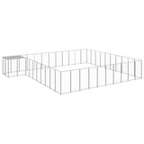 Vidaxl -Hundezwinger 31,46 m² Stahl Silberfarbe