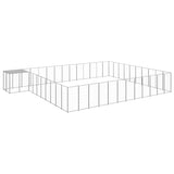 Vidaxl -Hundezwinger 37,51 m² Stahl Silberfarbe