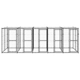 Vidaxl -Hundezwinger mit Dach 12,1 m² Stahl